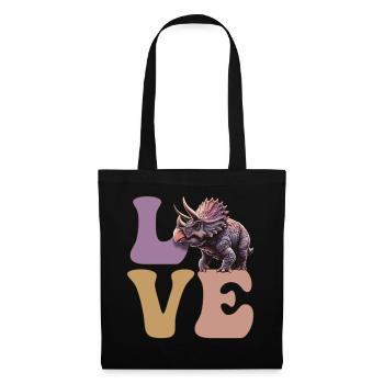 AMOUR Tricératops Dinosaure - Sac en tissu - noir - Devant