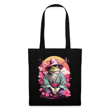 Vaporwave Esthétique Vintage Frog Streetwear - Sac en tissu - noir - Devant