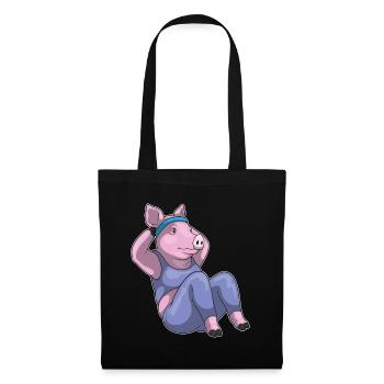 Entraînement abdominal Porc Bodybuilding - Sac en tissu - noir - Devant