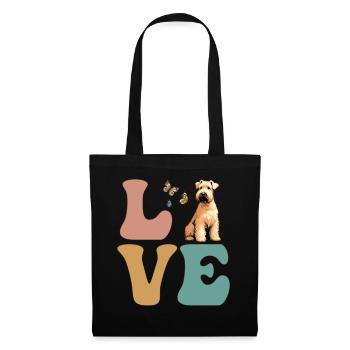 LOVE Wheaten Terrier Chien - Sac en tissu - noir - Devant