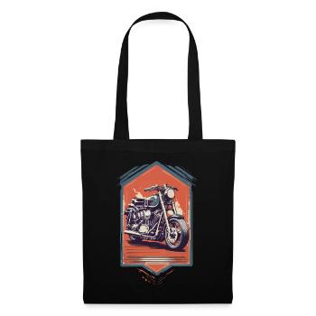Moto Biker Streetwear Rétro Vintage Esthétique - Sac en tissu - noir - Devant