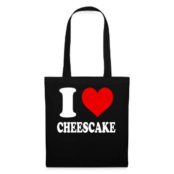 I Love Cheescake Heart Funny Witty - Tote Bag - black - Front
