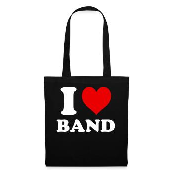 I Love Band Heart Funny Witty - Tote Bag - black - Front