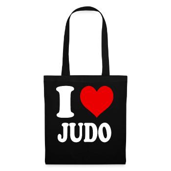I Love Judo Heart Funny Witty - Tote Bag - black - Front