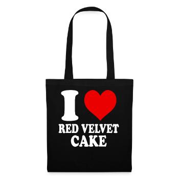 I Love Red Velvet Cake Heart Funny Witty - Tote Bag - black - Front