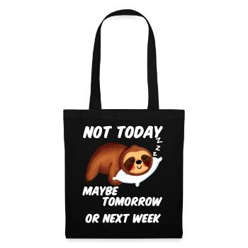 Sloth funny saying not today - Tote Bag - black - Front