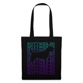 Rottweiler Hund Retro - Stoffbeutel - Schwarz - Vorne