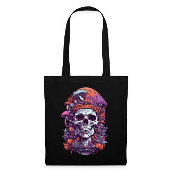 Psychedelic Art Skull Forest Mushrooms Music Festival - Tote Bag - black - Front