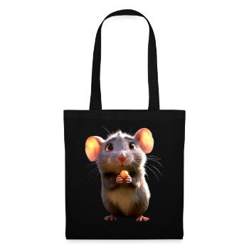 Rat, Souris mignonne, Rongeurs, Souris naine, Petits Rats - Sac en tissu - noir - Devant
