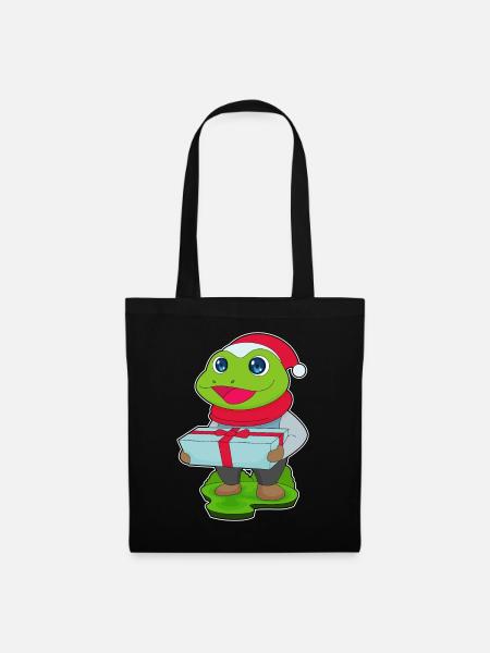 Frosch Weihnachten Paket - Stoffbeutel - Schwarz