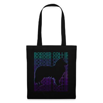 Border Collie Dog Retro - Tote Bag - black - Front