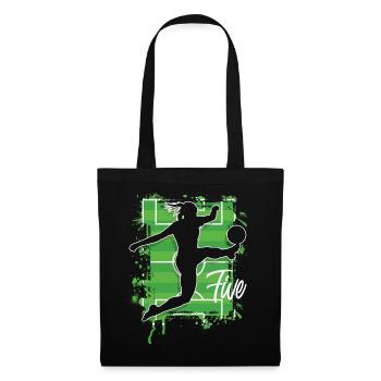 Soccer Woman Soccer 5th Birthday - Tote Bag - black - Front
