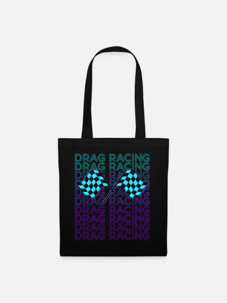 Drag Racing Drag Race Rennfahrer Retro - Stoffbeutel - Schwarz