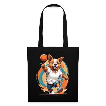 Chien mignon joueur de handball streetwear - Sac en tissu - noir - Devant