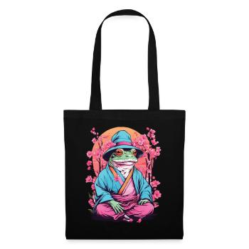 Grenouille asiatique Streetwear esthétique vintage - Sac en tissu - noir - Devant