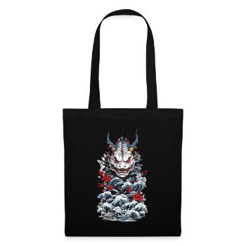 Seeungeheuer Japanischer Dämon Yokai Style - Stoffbeutel - Schwarz - Vorne