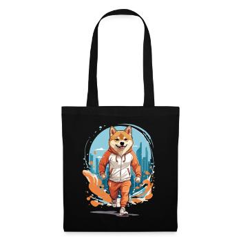 Shiba Dog Streetwear Jogging Aesthetic Fitness - Tote Bag - black - Front
