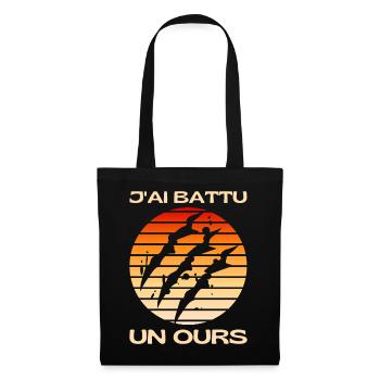 J'ai Battu Un Ours Humour Blessure Rétablissement - Sac en tissu - noir - Devant