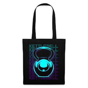 Kettlebell Heben Workout Fitnessstudio Retro - Stoffbeutel - Schwarz - Vorne