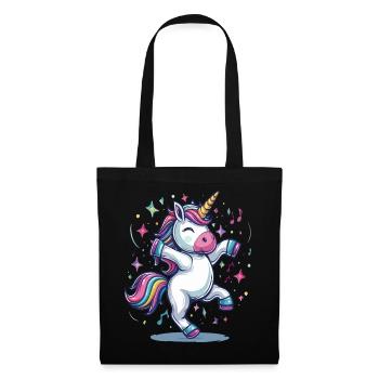 A cartoon unicorn tap dancing - Tote Bag - black - Front