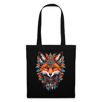 Fuchs Spirituelles Mandala Tier Traumfänger Design - Stoffbeutel - Schwarz - Vorne