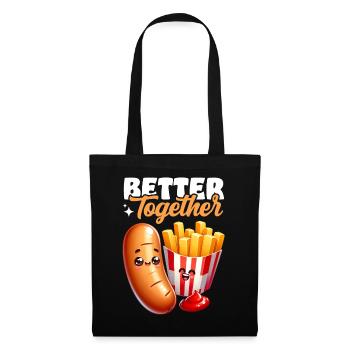 Better Together – Bratwurst Fries Snack - Tote Bag - black - Front