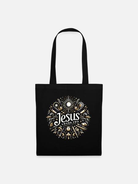 Jesus Loves You Emblem - Stoffbeutel - Schwarz