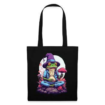Magic Frog Psychedelic Art Forest Mushrooms - Tote Bag - black - Front