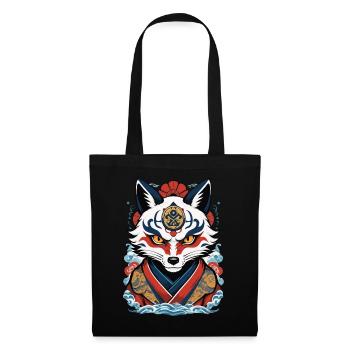 Kitsune Fox Spirit Aesthetic Yokai Japan Art - Tote Bag - black - Front