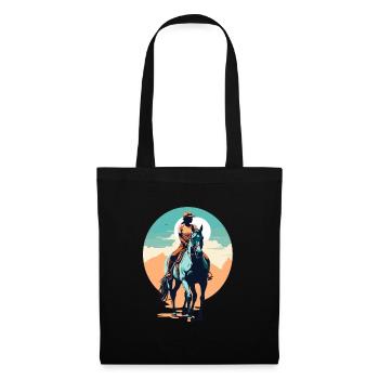 Chevaux esthétiques Cavaliers au design emblématique - Sac en tissu - noir - Devant