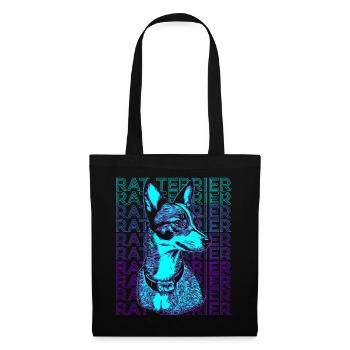 Rat Terrier Chien Rétro - Sac en tissu - noir - Devant