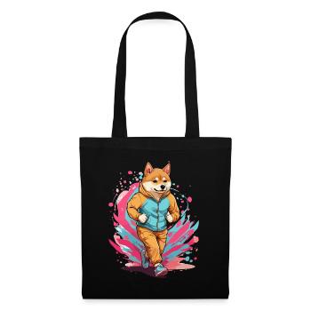 Shiba Dog Streetwear Jogging Aesthetic Fitness - Tote Bag - black - Front