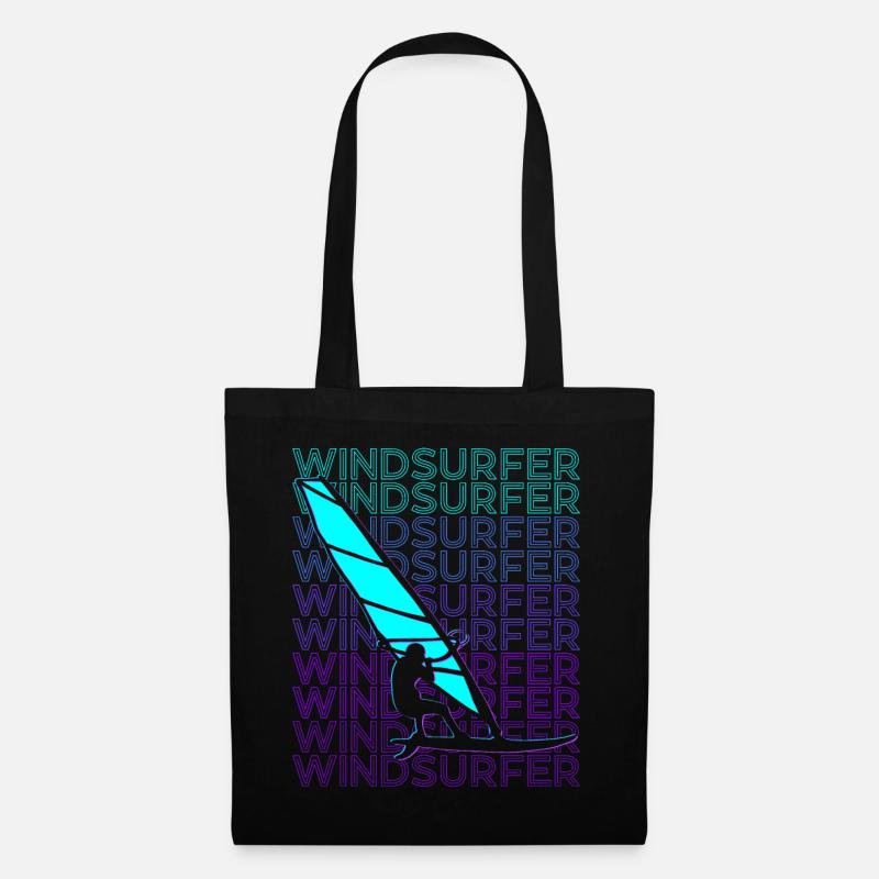Windsurfer Windsurfen Windsurfen Retro - Stoffbeutel - Schwarz