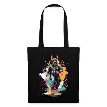 Doberman dog streetwear running design - Tote Bag - black - Front