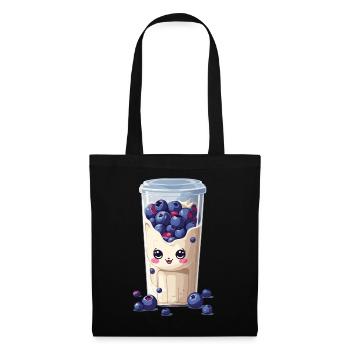 Myrtilles Mignon Milkshake Kawaii Fun - Sac en tissu - noir - Devant