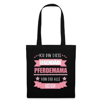 Pferdemama Geschenk Pferde Reiterin Pferdemädchen - Stoffbeutel - Schwarz - Vorne