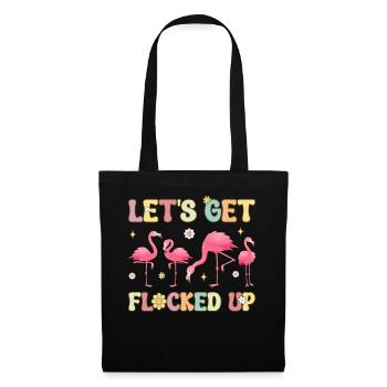 Funny Flamingo Flock Let's Blow Up - Tote Bag - black - Front