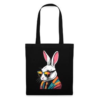 Ikonischer Papa Hase Osterhasen Streetwear Vater - Stoffbeutel - Schwarz - Vorne