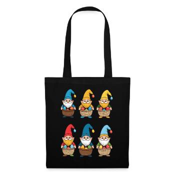 Gnome nordique de Pâques lapin nains - Sac en tissu - noir - Devant