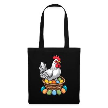 Easter Chicken Colorful Cute Funny Easter Eggs Nest - Tote Bag - black - Front