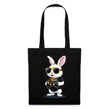 Lapin de Pâques Gamer & Gaming Streetwear Iconique - Sac en tissu - noir - Devant