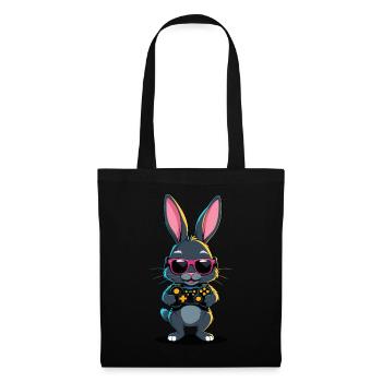 Osterhase Gamer Ikonisches Ostern Gaming - Stoffbeutel - Schwarz - Vorne