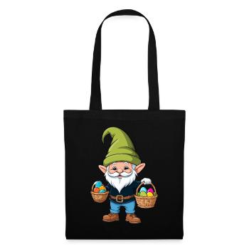 Ostern Nordische Wichtel Gnom Osterhase Lustiges - Stoffbeutel - Schwarz - Vorne