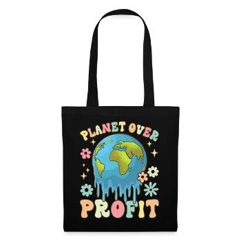 Planet Over Profit Klimawandel Earth Day - Stoffbeutel - Schwarz - Vorne