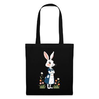 Krankenschwester Hase Süßes Osterhäschen Motiv - Stoffbeutel - Schwarz - Vorne