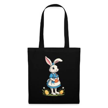 Krankenschwester Hase Osterhase Krankenpflegerin - Stoffbeutel - Schwarz - Vorne