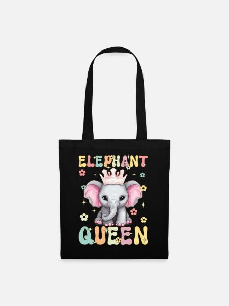 Elefantenkönigin Groovy Elephant Mom - Stoffbeutel - Schwarz