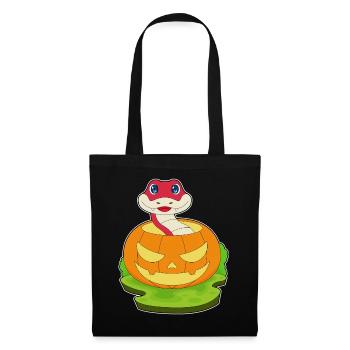 Citrouille d’Halloween serpent - Sac en tissu - noir - Devant
