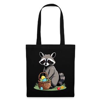 Funny Raccoon Costume Cute Easter Eggs - Tote Bag - black - Front