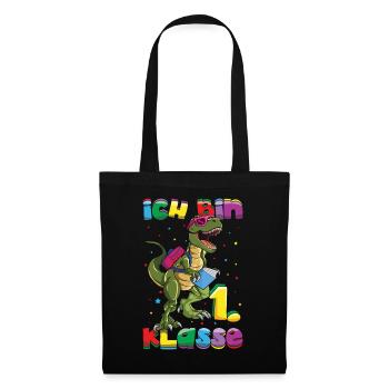 Je suis inscrit en 1ère année de dinosaure - Sac en tissu - noir - Devant